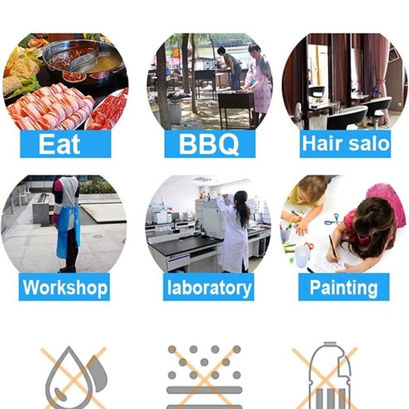 Disposable Aprons 50 Count, Plastic apron for Painting Party, Cooking, Housework - Picture 3 of 6